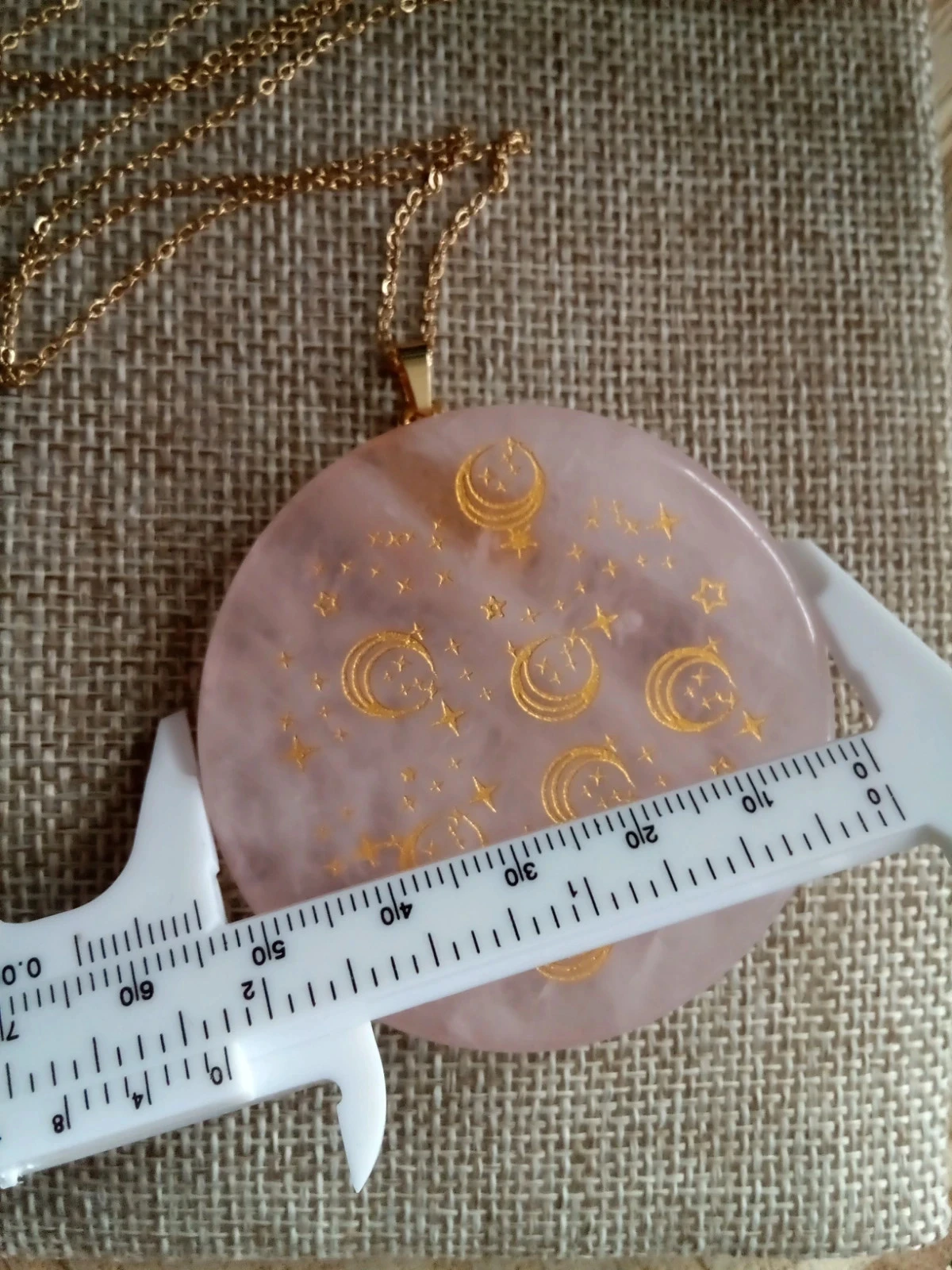 Bohemien maan liefde en zachtheid ketting met natuurlijke roze kwarts steen – photo 3